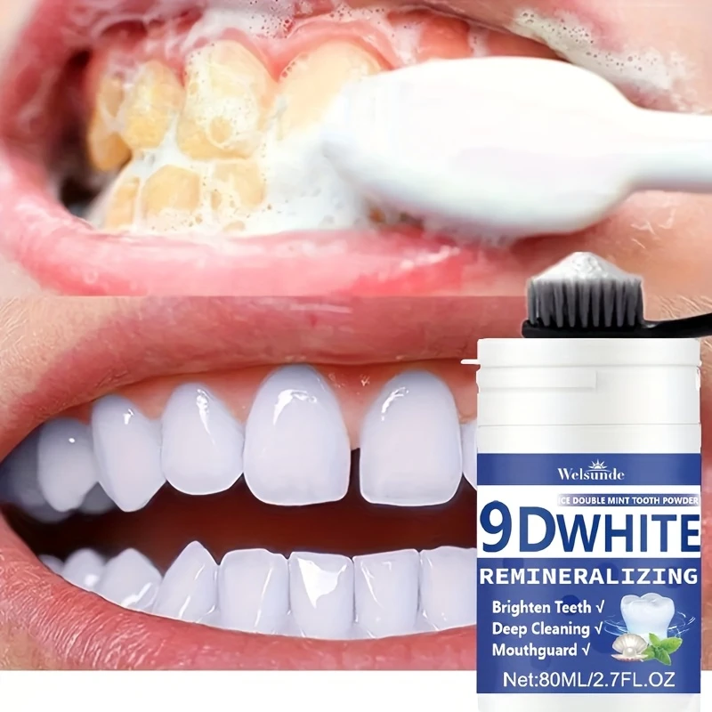 Teeth Whitening Street - 9D Белый реминерализующий зубной порошок с
