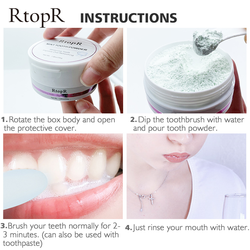 Мятный порошок RtopR, 55 г, от – обзор и цена Teeth Whitening Powder