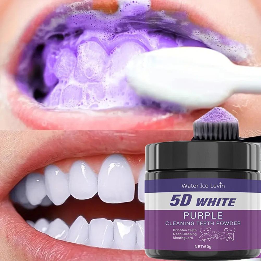 5D Белый Фиолетовый Порошок дл – обзор и цена Teeth Whitening Powder